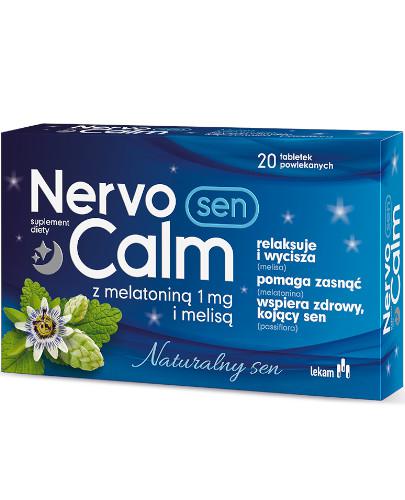 zdjęcie produktu NervoCalm Sen z melatoniną 1mg i melisą 20 tabletek powlekanych