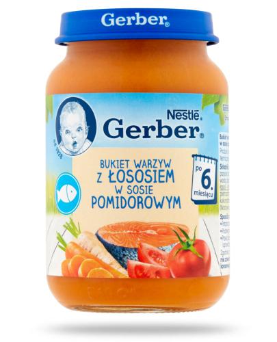 podgląd produktu Nestlé Gerber Bukiet warzyw z łososiem w sosie pomidorowym po 6 miesiącu 190g