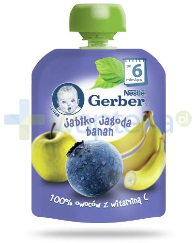 podgląd produktu Nestlé Gerber Jabłko, jagoda, banan deserek owocowy z witaminą C dla dzieci 6m+ 90 g 