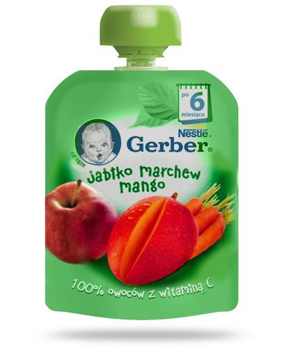 podgląd produktu Nestlé Gerber Jabłko, marchew, mango deserek owocowy z witaminą C dla dzieci 6m+ 90 g