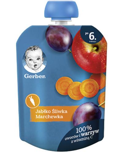 zdjęcie produktu Nestlé Gerber jabłko, śliwka, marchewka deserek dla dzieci po 6 miesiącu 90 g