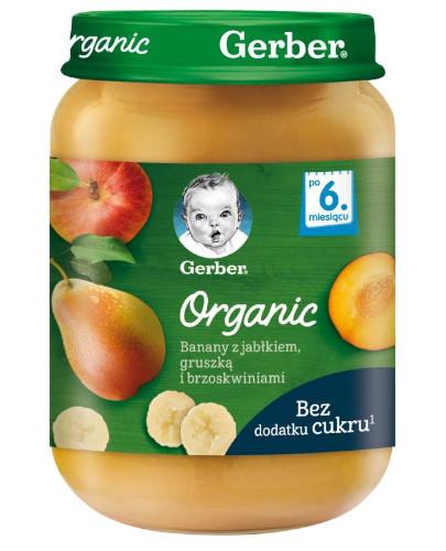 zdjęcie produktu Nestlé Gerber Organic banany z jabłkiem, gruszką i brzoskwiniami po 6 miesiącu życia 190 g