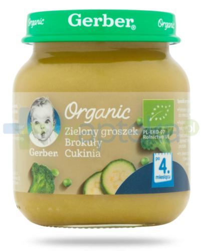 podgląd produktu Nestlé Gerber Organic Zielony groszek brokuły cukinia po 4 miesiącu 125g