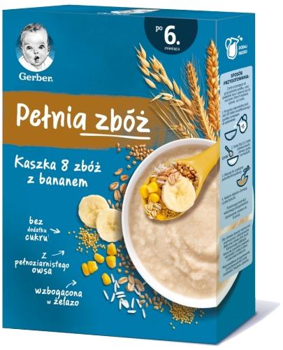 podgląd produktu Nestlé Gerber Pełnia zbóż Kaszka 8 zbóż z bananem dla niemowląt po 6. miesiącu 180 g