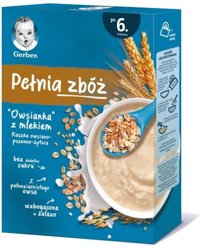 zdjęcie produktu Nestlé Gerber Pełnia zbóż Kaszka owsiano-pszenno-żytnia "Owsianka" z mlekiem po 6. miesiącu 200 g
