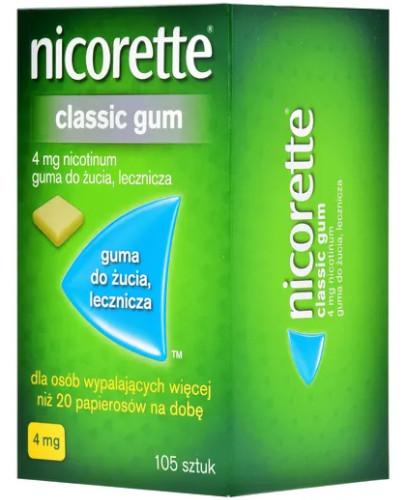 podgląd produktu Nicorette Classic 4mg guma do żucia 105 sztuk