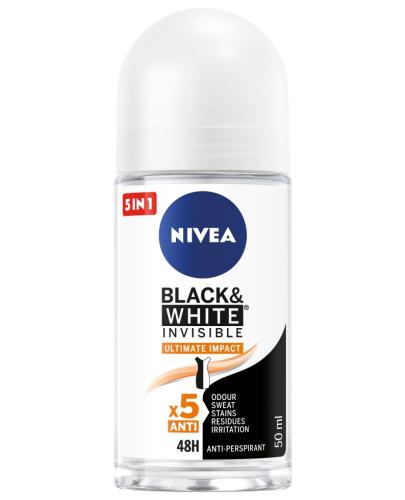 podgląd produktu Nivea Black&White Invisible Ultimate Impact antyperspirant w kulce 50 ml