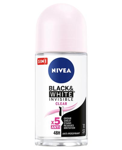 podgląd produktu Nivea Black&White Invisible Clear antyperspirant w kulce 50 ml