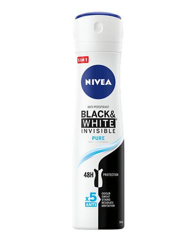 podgląd produktu Nivea Black&White Invisible Pure antyperspirant spray 150 ml
