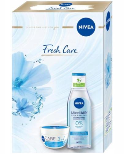 podgląd produktu Nivea Care 3w1 lekki krem do twarzy odżywczy 100 ml + MicellAir Skin Breathe pielęgnujący płyn micelarny do cery normalnej i mieszanej 200 ml [ZESTAW]