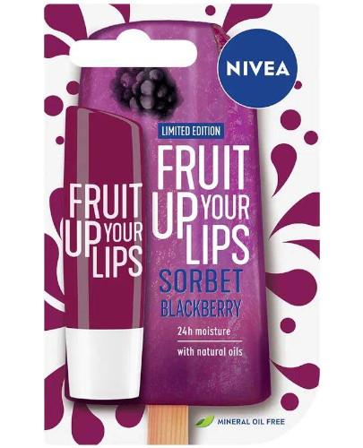 podgląd produktu Nivea fruit up your lips pielęgnująca pomadka do ust sorbet blackberry 4,8 g