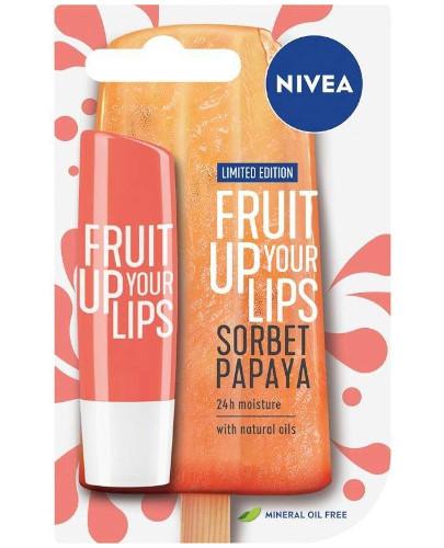 podgląd produktu Nivea fruit up your lips pielęgnująca pomadka do ust sorbet papaya 4,8 g