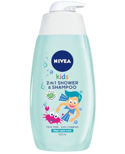 podgląd produktu Nivea Kids żel do mycia ciała i włosów 2w1 zapach jabłkowych karmelków 500 ml