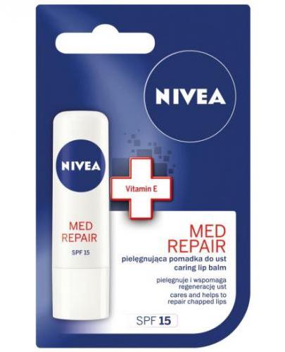 podgląd produktu Nivea Med Repair pielęgnująca pomadka do ust SPF15 4,8 g