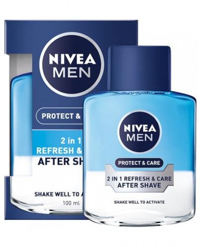 podgląd produktu Nivea Men Protect & Care woda po goleniu 2w1 odświeżanie i ochrona 100 ml