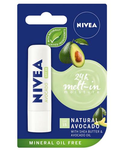 podgląd produktu Nivea Natural Avocado pielęgnująca pomadka do ust 5 g