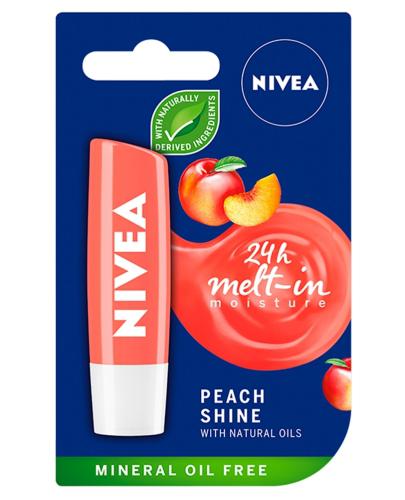 podgląd produktu Nivea Peach Shine pielęgnująca pomadka do ust 5 g