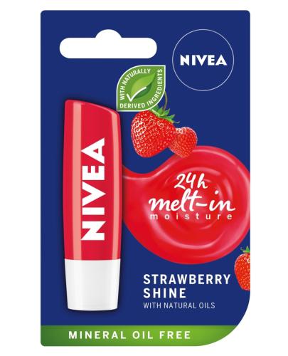 podgląd produktu Nivea Strawberry Shine pielęgnująca pomadka do ust 4,8 g