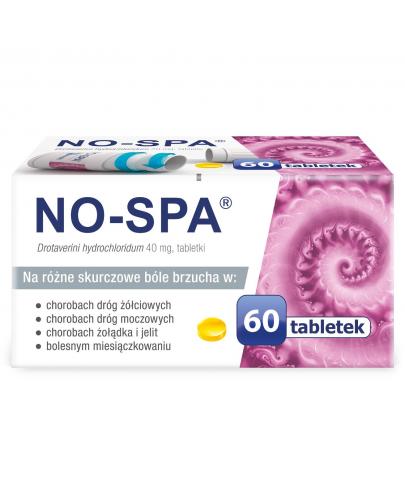 zdjęcie produktu No-Spa 40 mg na ból brzucha, skurcze 60 tabletek