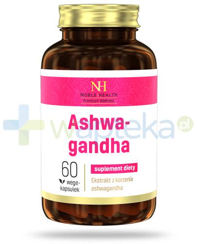 podgląd produktu Noble Health Ashwagandha ekstrakt z korzenia ashwagandha 60 kapsułek [NOWE OPAKOWANIE]