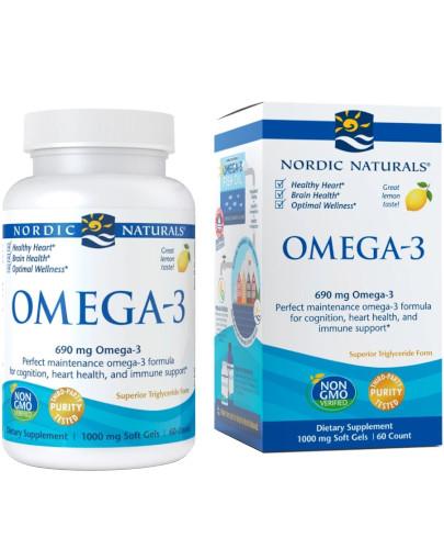podgląd produktu Nordic Naturals Omega-3 smak cytrynowy 60 kapsułek