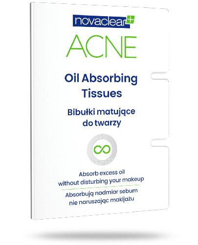 zdjęcie produktu NovaClear Acne Oil Absorbing Tissues bibułki matujące do twarzy 50 sztuk