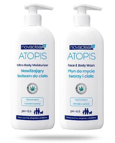 podgląd produktu Novaclear Atopis nawilżający balsam do ciała 500 ml + płyn do mycia twarzy i ciała 500 ml [ZESTAW]