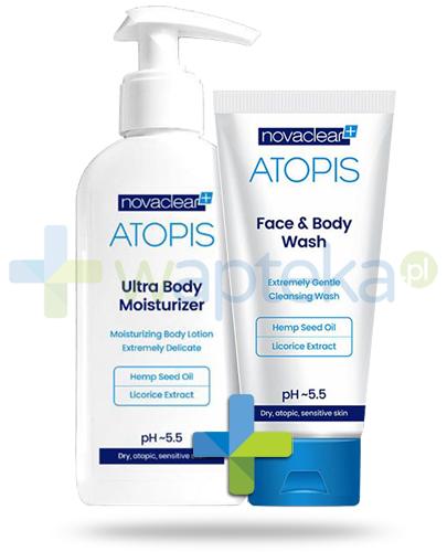 podgląd produktu NovaClear Atopis Ultra Body Moisturizer nawilżający balsam do ciała 500 ml + Novaclear Atopis Face&Body Wash płyn do mycia twarzy i ciała 200 ml [ZESTAW]