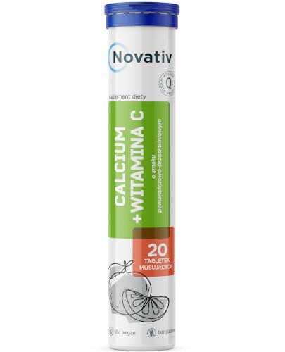 zdjęcie produktu Novativ calcium + witamina C smak pomarańczowo-brzoskwiniowy 20 tabletek musujących