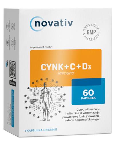 podgląd produktu Novativ Cynk+C+D3 immuno 60 kapsułek