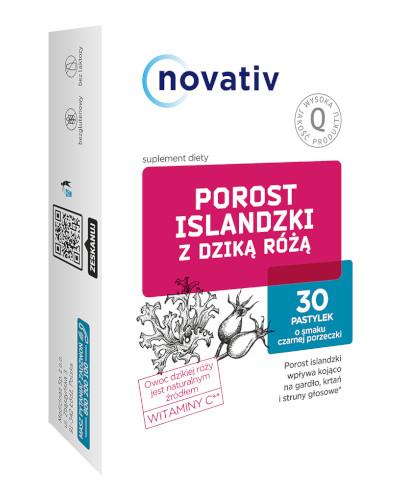 podgląd produktu Novativ Porost Islandzki z dziką różą 30 pastylek
