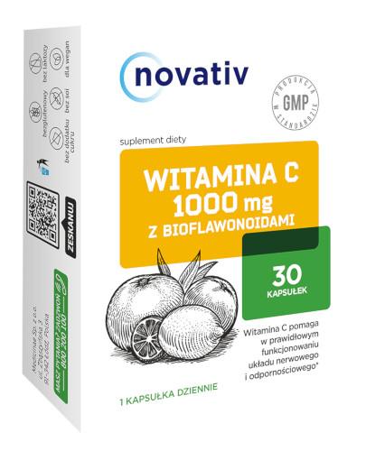 podgląd produktu Novativ Witamina C 1000 mg z bioflawonoidami 30 kapsułek
