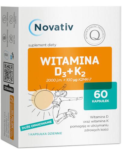 zdjęcie produktu Novativ witamina D3 + K2 60 kapsułek