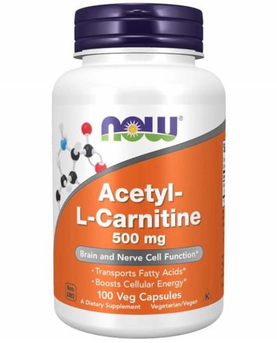 podgląd produktu NOW Foods Acetyl L-Carnitine 500mg 100 kapsułek vege