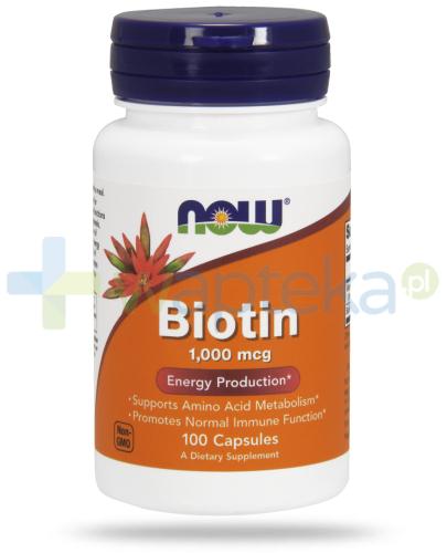 podgląd produktu NOW Foods Biotin biotyna 1000 µg 100 kapsułek