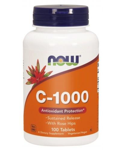 podgląd produktu Now Foods C-1000 z dzika różą 100 tabletek