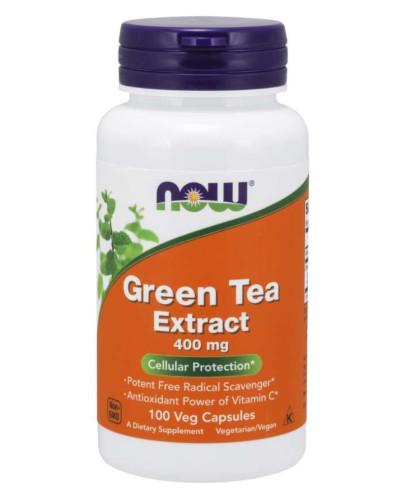 zdjęcie produktu NOW Foods Green Tea Extract 400 mg (wyciąg z liści zielonej herbaty z witaminą C) 100 kapsułek