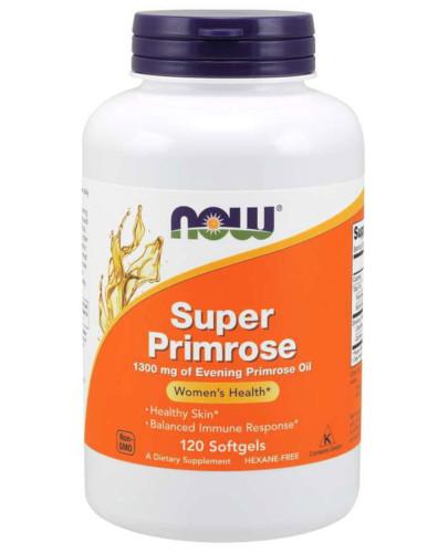 podgląd produktu NOW Foods Super Primrose 1300 mg (olej z nasion wiesiołka) 120 kapsułek