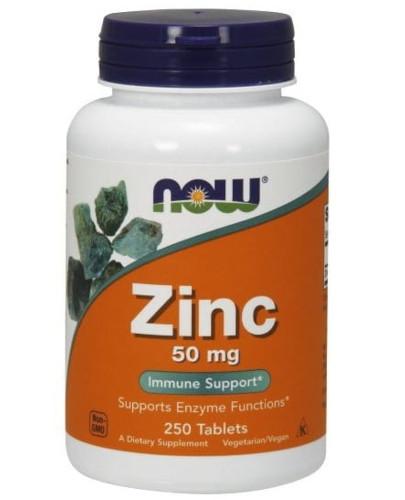 zdjęcie produktu NOW Foods Zinc 50 mg (Glukonian cynku) 250 tabletek