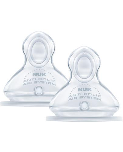 podgląd produktu NUK First Choice+ antykolkowy smoczek do butelki silikonowy 0-6m M 2 sztuki [709245]