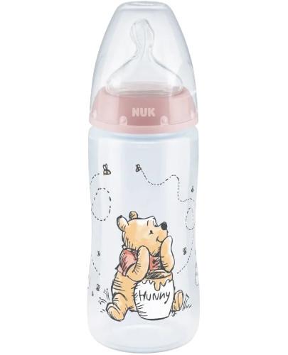 podgląd produktu NUK First Choice+ butelka ze wskaźnikiem temperatury Disney Kubuś Puchatek smoczek rozmiar M różowa 300 ml [741022A]