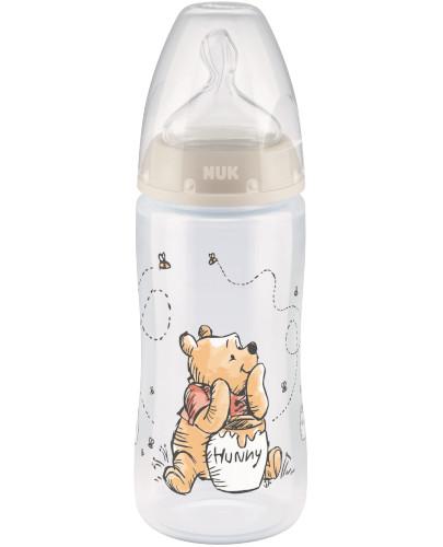 podgląd produktu NUK First Choice+ butelka ze wskaźnikiem temperatury Disney Kubuś Puchatek smoczek rozmiar M szara 300 ml [741022D]
