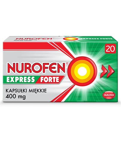 podgląd produktu Nurofen Express Forte 400mg 2x 20 kapsułek miękkich [DWUPAK]