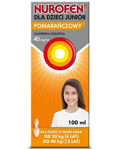 podgląd produktu Nurofen Junior 40mg/ml zawiesina dla dzieci od 6 do 12 roku życia o smaku pomarańczowym 100 ml