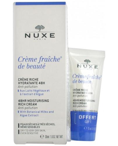 podgląd produktu Nuxe Creme Fraiche de Beaute Creme Riche krem nawilżający o bogatej konsystencji 30 ml + 15 ml