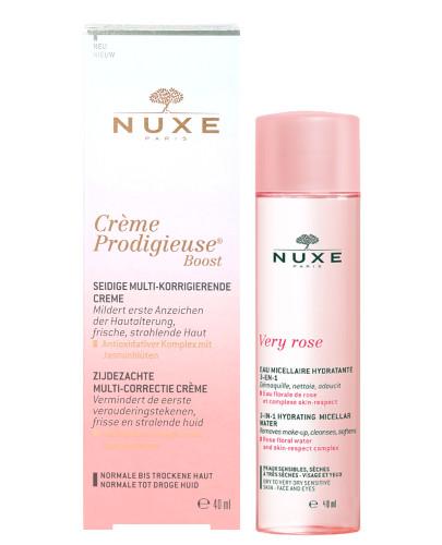 podgląd produktu Nuxe Creme Prodigieuse Boost aksamitny krem do skóry normalnej i suchej 40 ml + łagodząca woda micelarna 3w1 40 ml [ZESTAW]