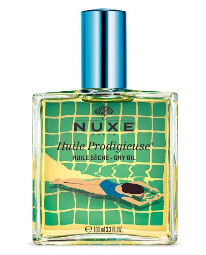 podgląd produktu Nuxe Huile Prodigieuse suchy olejek do pielęgnacji twarzy, ciała i włosów 100 ml [Niebieski Edycja Limitowana 2020]