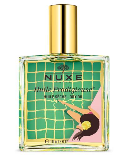 podgląd produktu Nuxe Huile Prodigieuse suchy olejek do pielęgnacji twarzy, ciała i włosów 100 ml [Żółty Edycja Limitowana 2020]