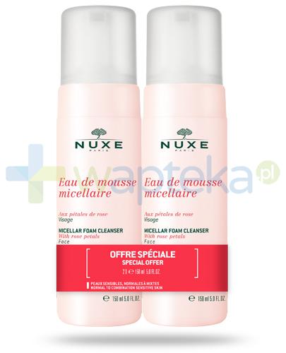 podgląd produktu Nuxe Płatki róży pianka micelarna do oczyszczania twarzy 2x 150 ml [DWUPAK]