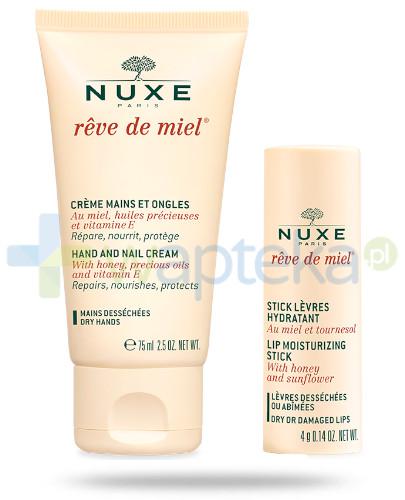 podgląd produktu Nuxe Reve de Miel krem do rąk i paznokci 30 ml + nawilżająca pomadka 4 g [ZESTAW]
